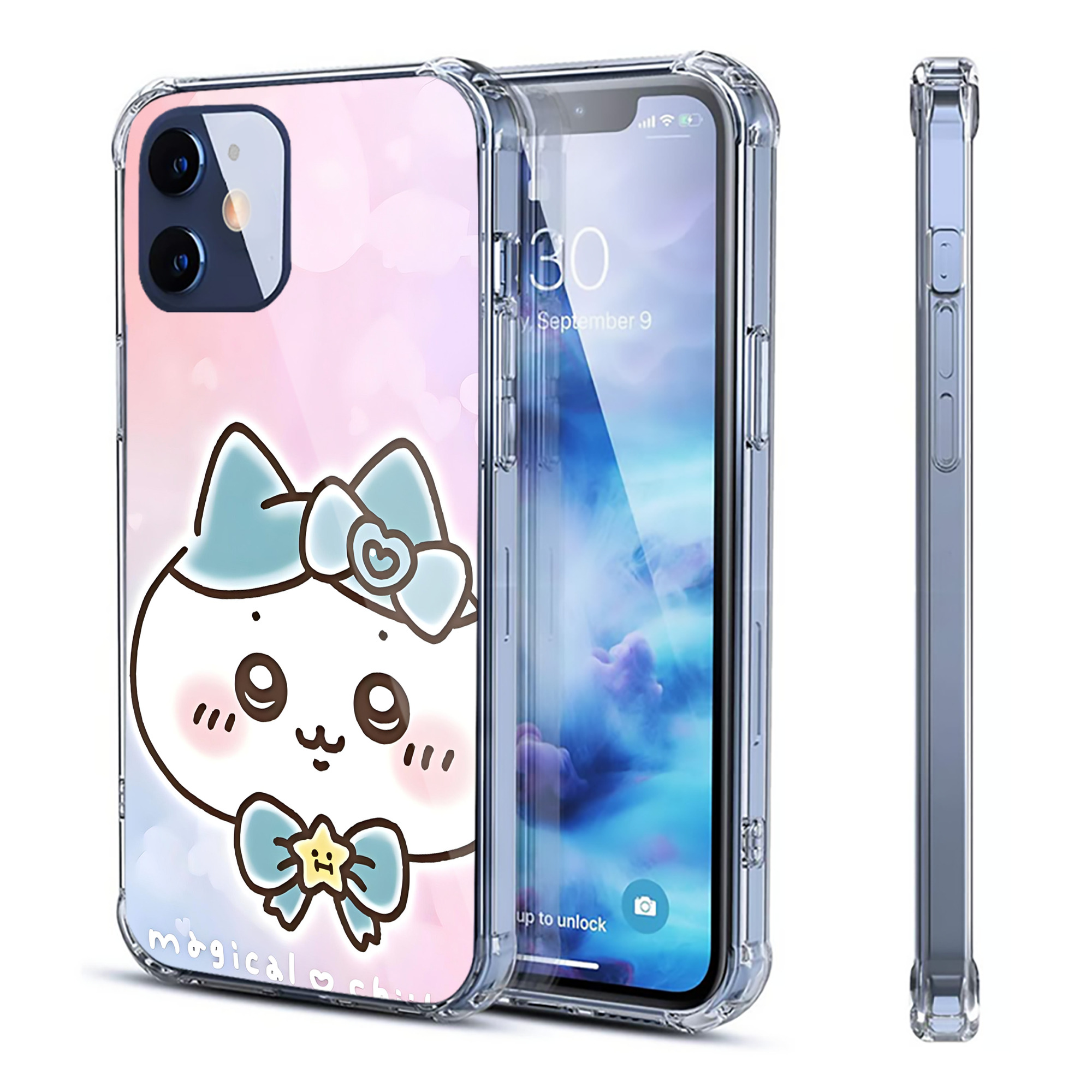 （画像用） ちいかわ Chii-kawa 【iPhone 12シリーズ対応】透明スマホケース（クリアソフトケース）